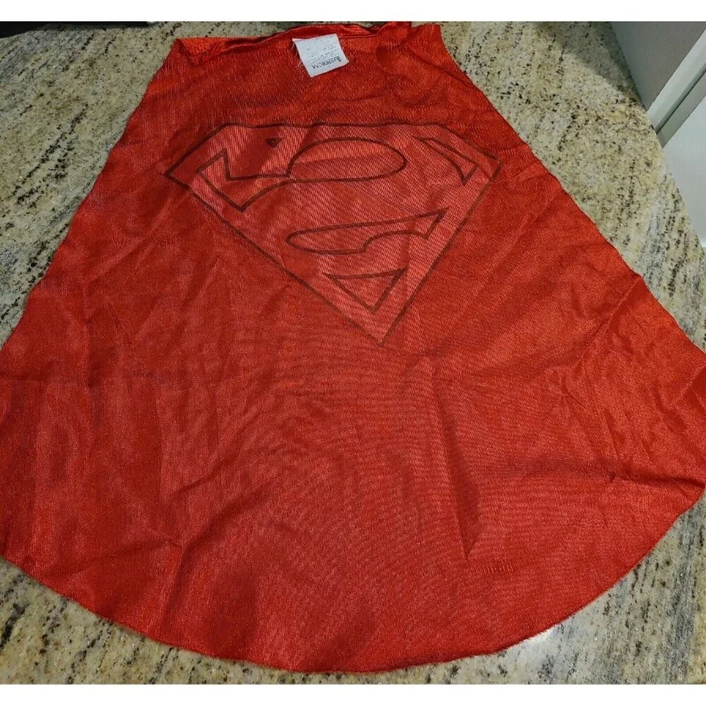 Vintage Superman Cape Costume Youth Size 7 Worser *READ*